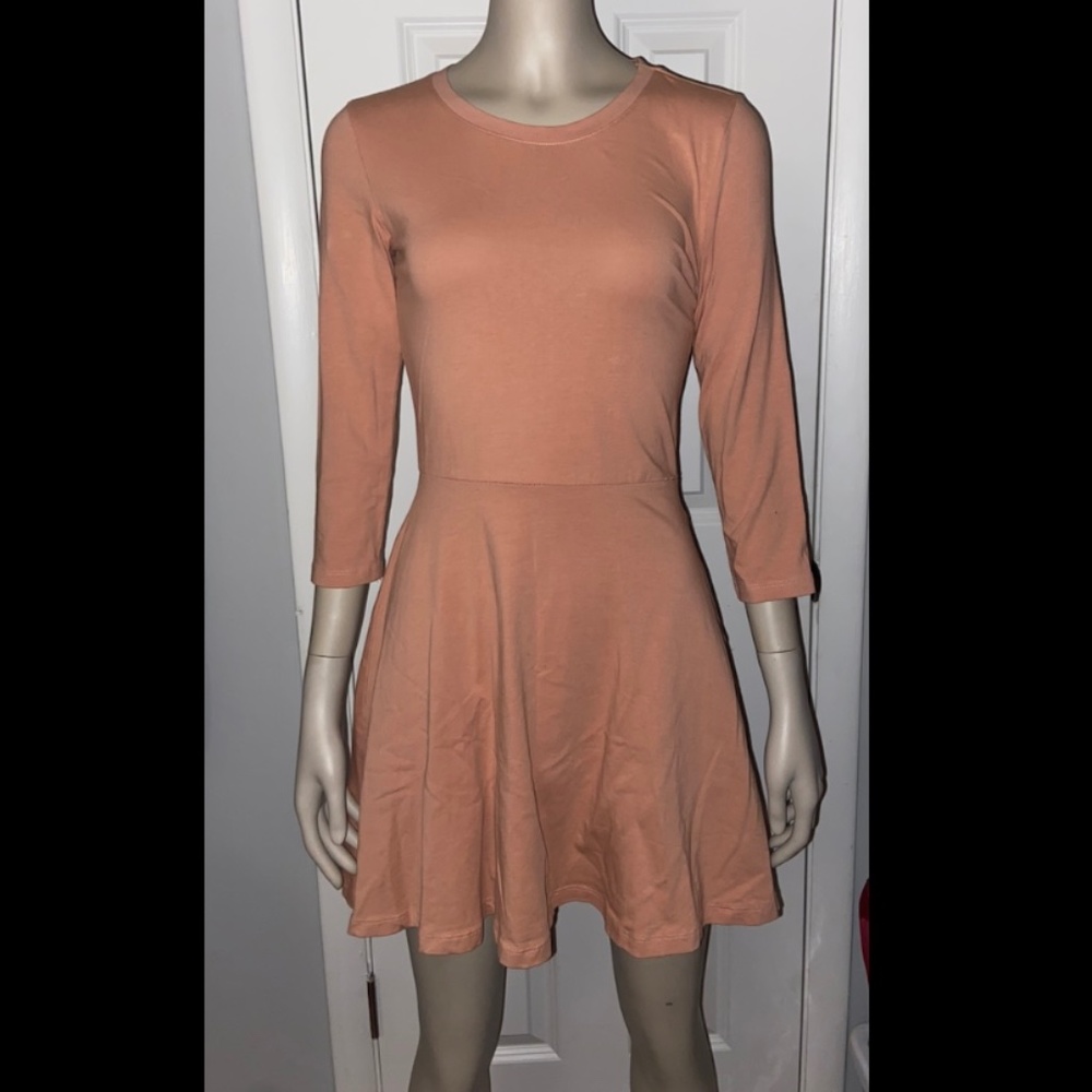 Peach A-Line Skater Summer Dress